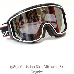 Vintage Dior Ski Goggles with Black and White Frame